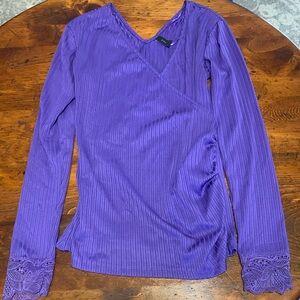 PURPLE LONG SLEEVE BLOUSE